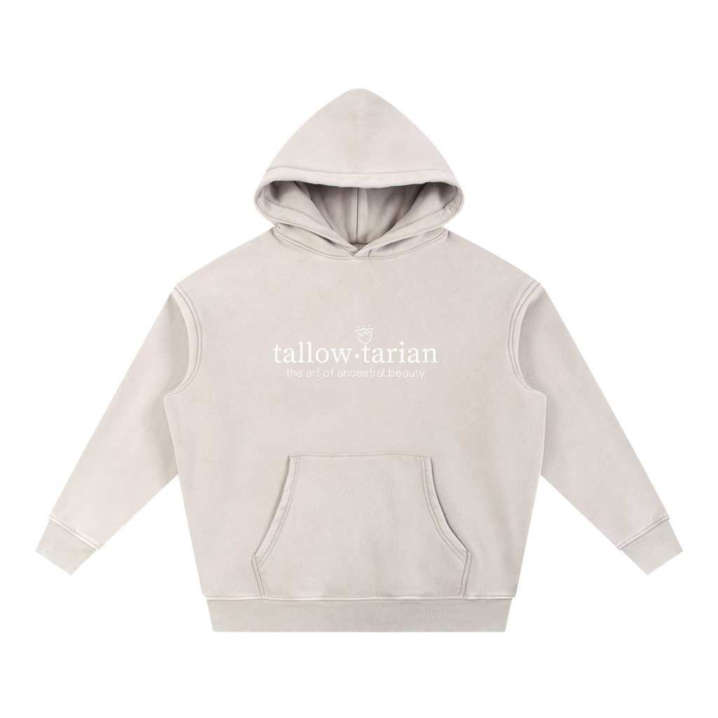 tallowtarian snow wash fleece oversize hoodie