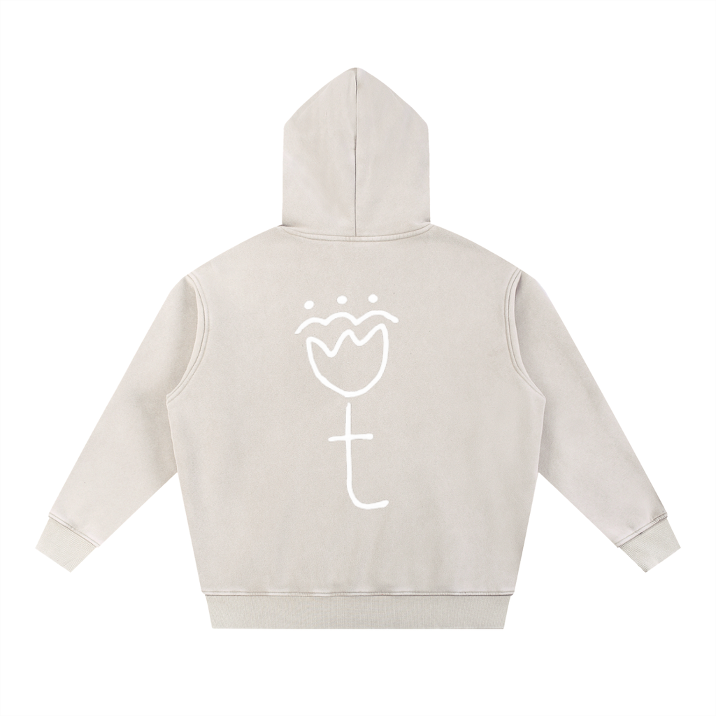 tallowtarian snow wash fleece oversize hoodie