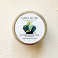 The Over All Body Polish tin label