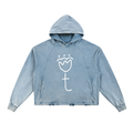 tallowtarian vintage washed frayed-hem hoodie