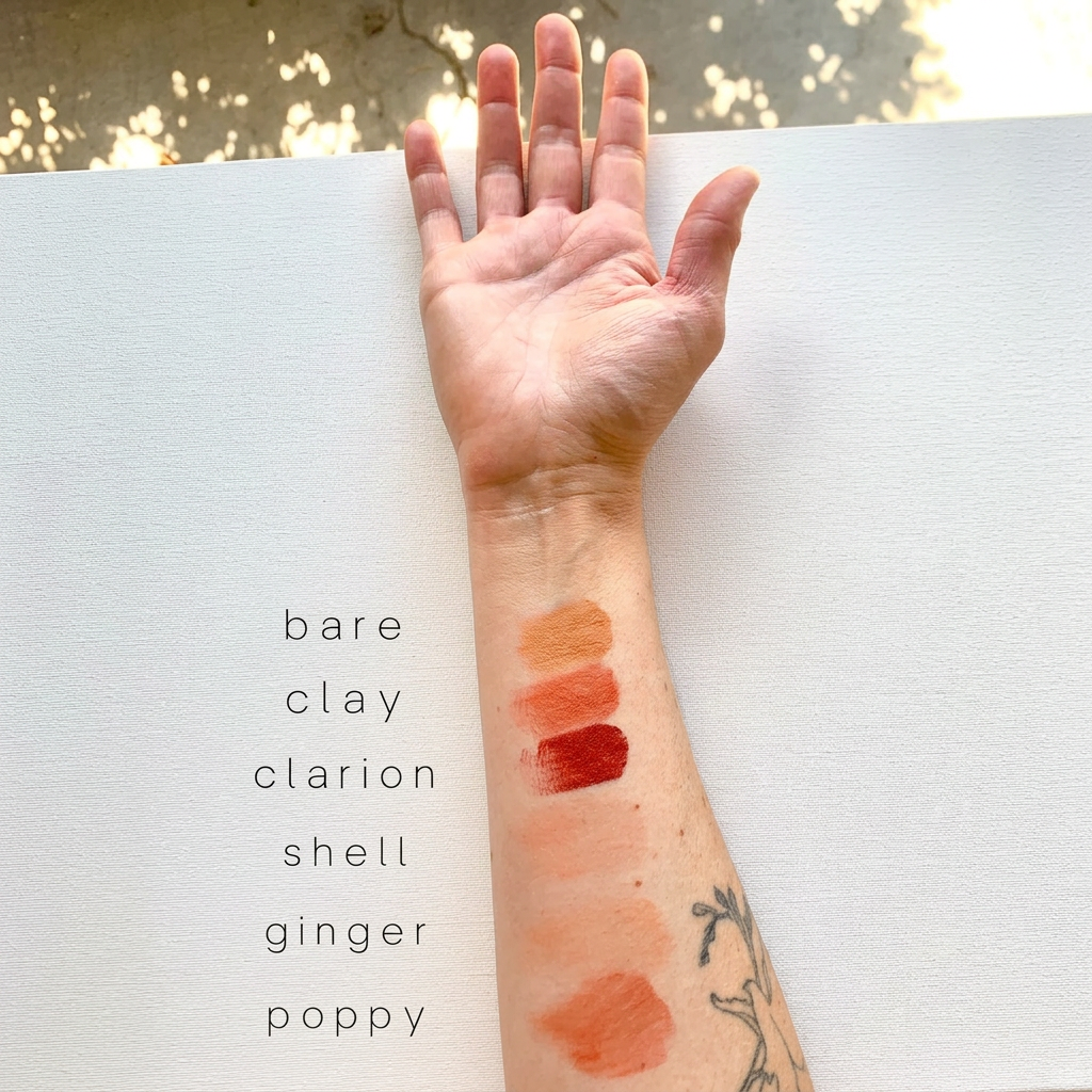Matte Swatches - Bare, Clay, Clarion, Shell, Ginger, Poppy