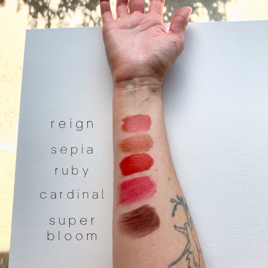 Matte Swatches - Reign, Sepia, Ruby, Cardinal, Superbloom