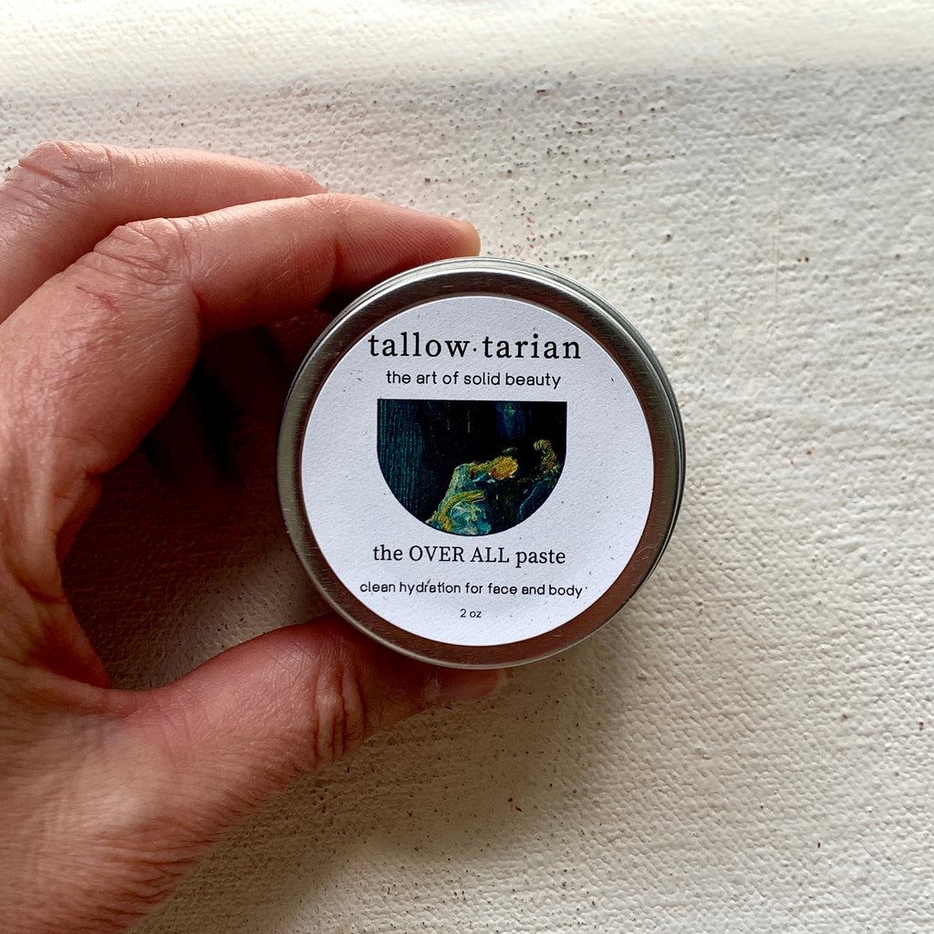The Over All Paste 2oz tin label
