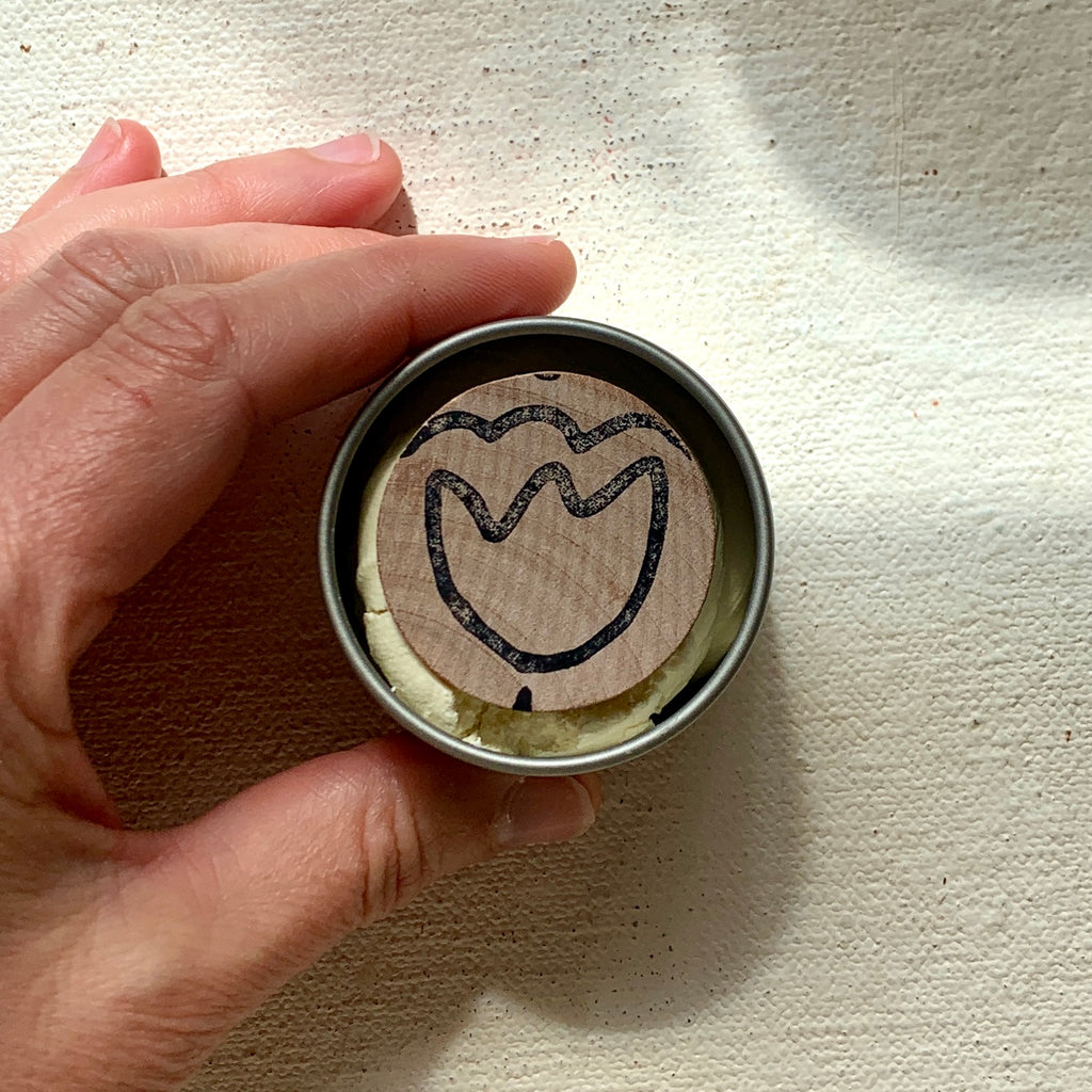 Over All Sun Paste 2oz open with wooden disc