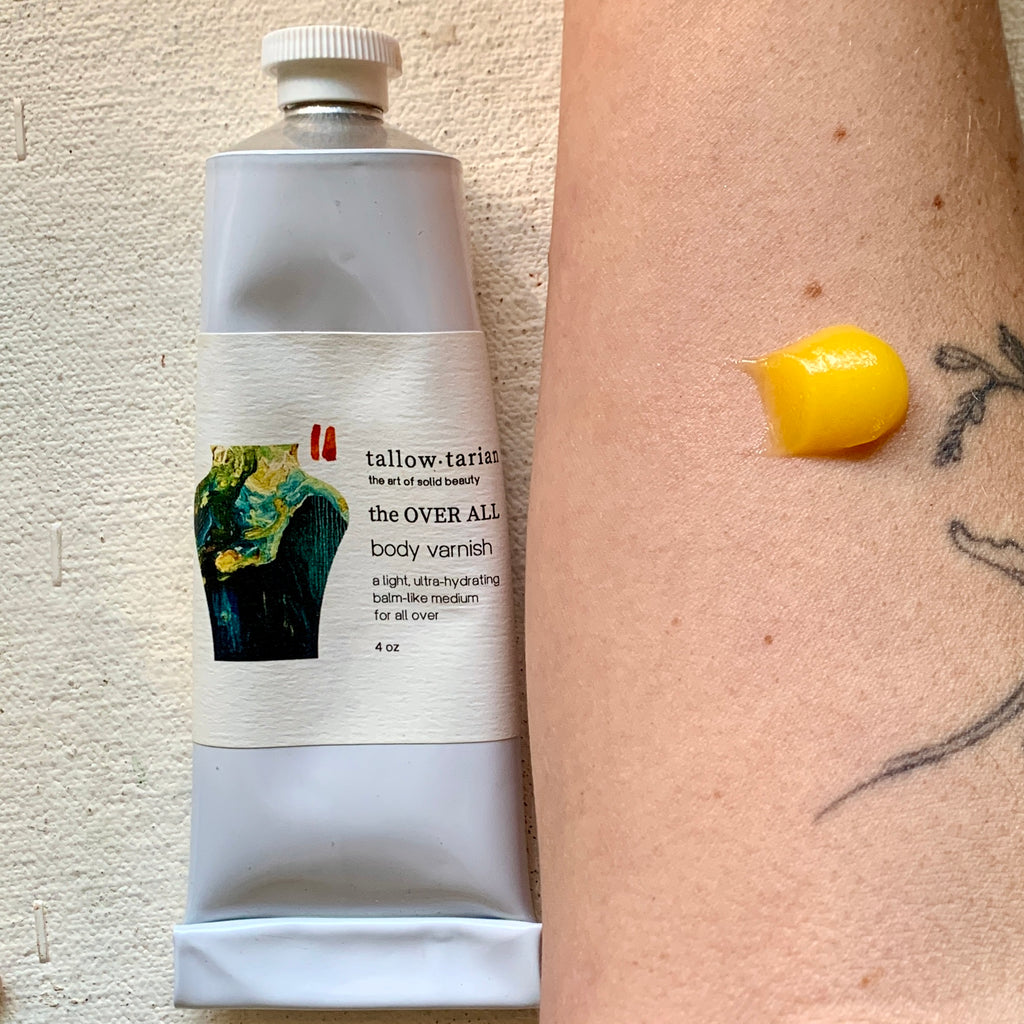 The Over All Body Varnish texture on skin