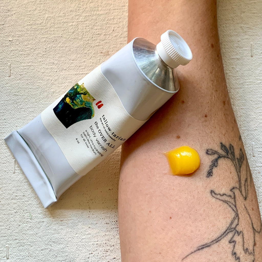 The Over All Body Varnish application on skin